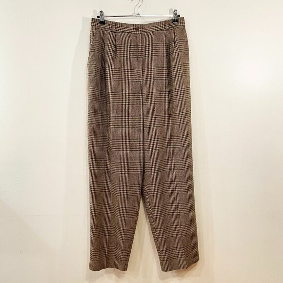 EUC Vintage Wool Blend Autumn Plaid Trouser Large - Picture 3 of 7